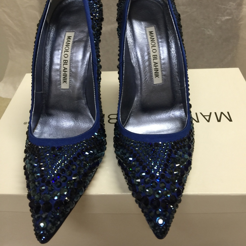 NIB Manolo Blahnik BB Crystal 105mm Pump, 35/5